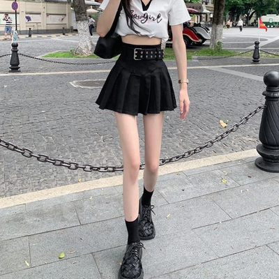 Korean High Waist Pleated Mini Skirt