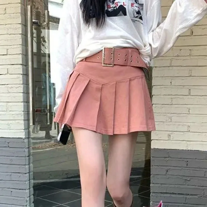 Korean High Waist Pleated Mini Skirt