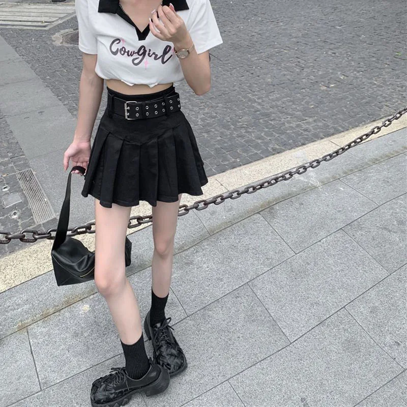 Korean High Waist Pleated Mini Skirt