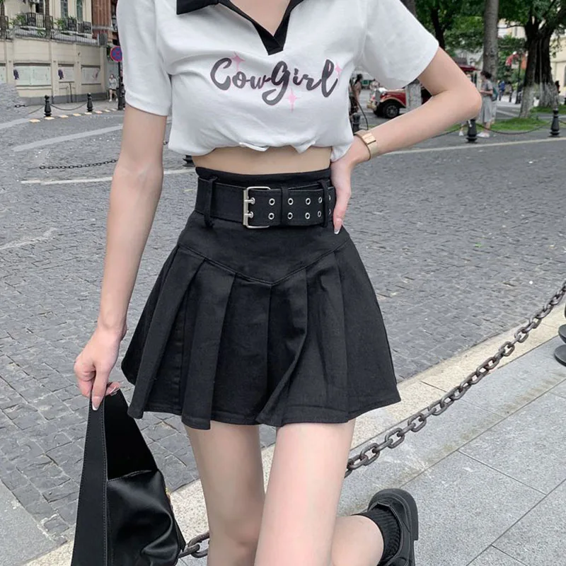 Korean High Waist Pleated Mini Skirt