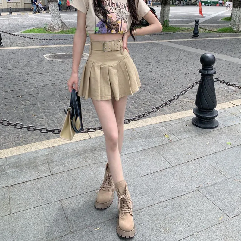 Korean High Waist Pleated Mini Skirt