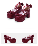 Japanese Style Lolita High Heels Shoes with Bow