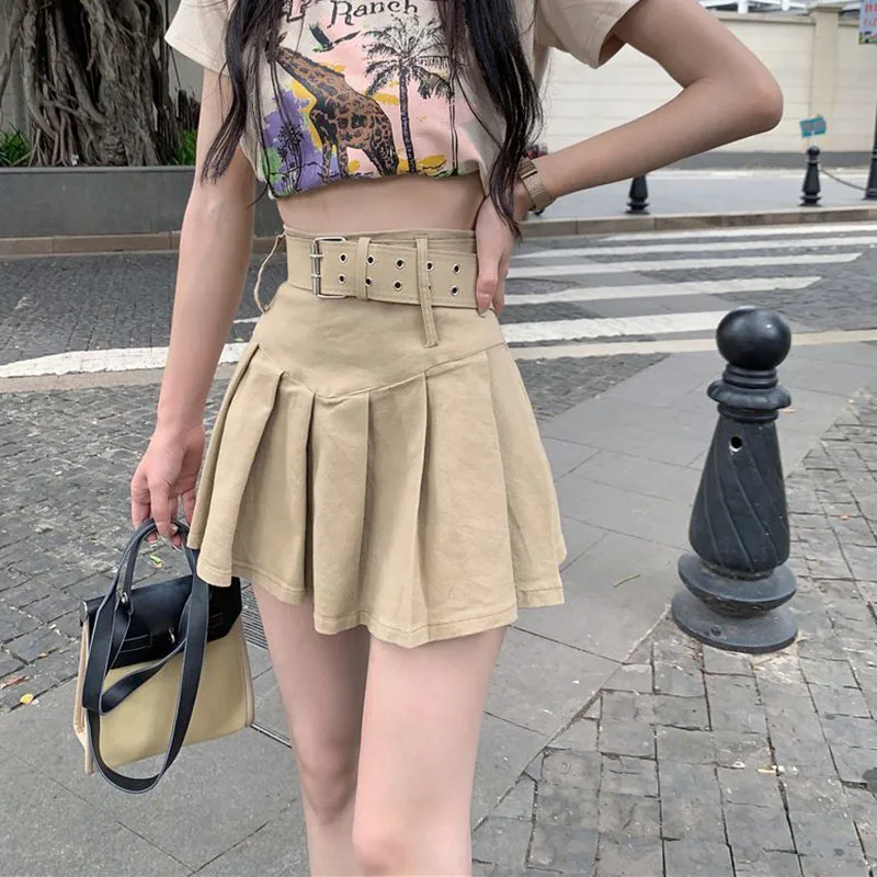 Korean High Waist Pleated Mini Skirt