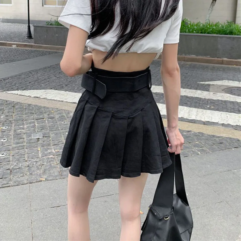 Korean High Waist Pleated Mini Skirt