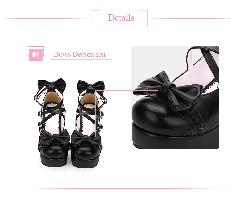 Japanese Style Lolita High Heels Shoes with Bow