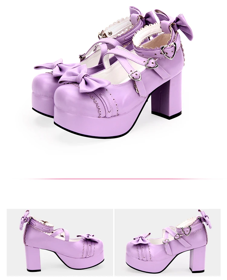 Japanese Style Lolita High Heels Shoes with Bow
