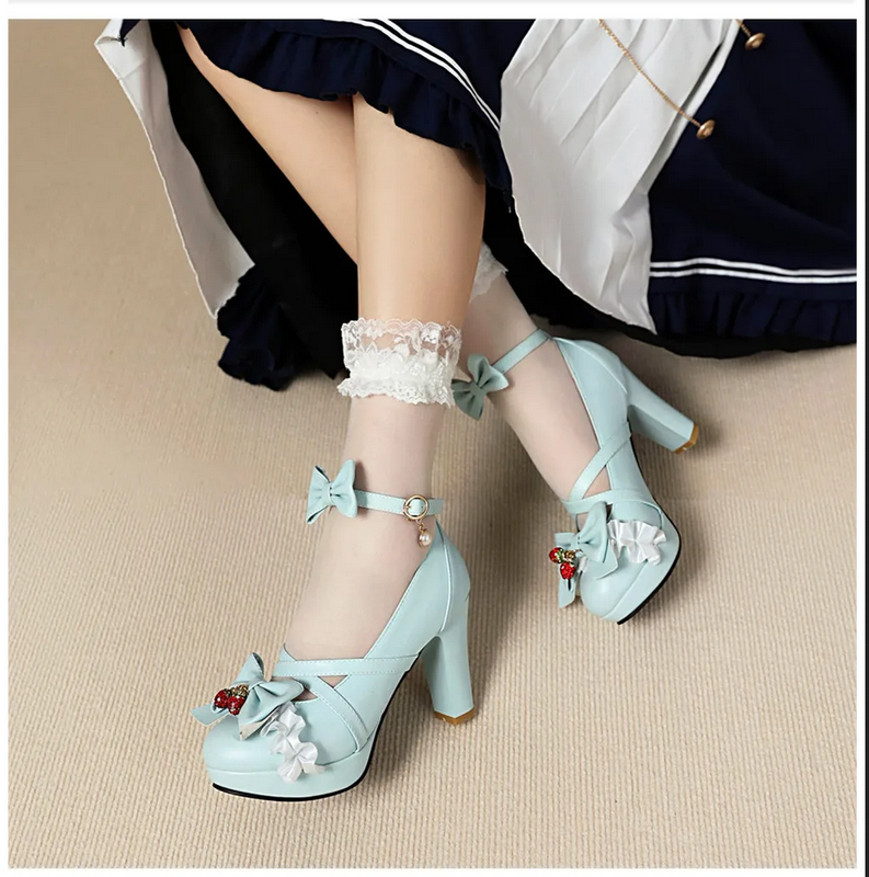 Cute Bow Lace Princess Mary Jane Lolita Shoes