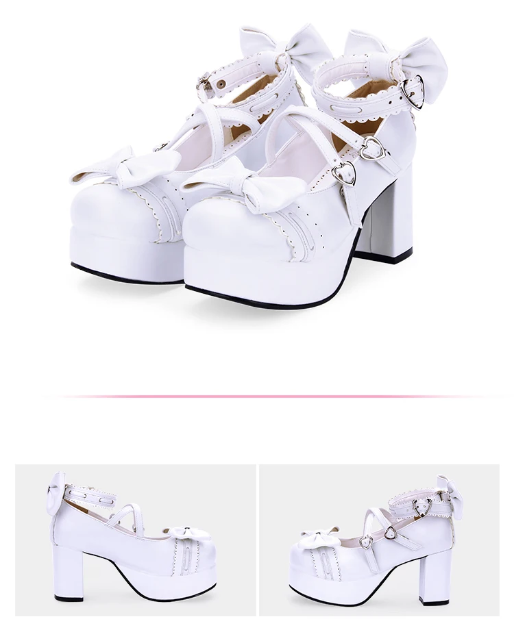 Japanese Style Lolita High Heels Shoes with Bow