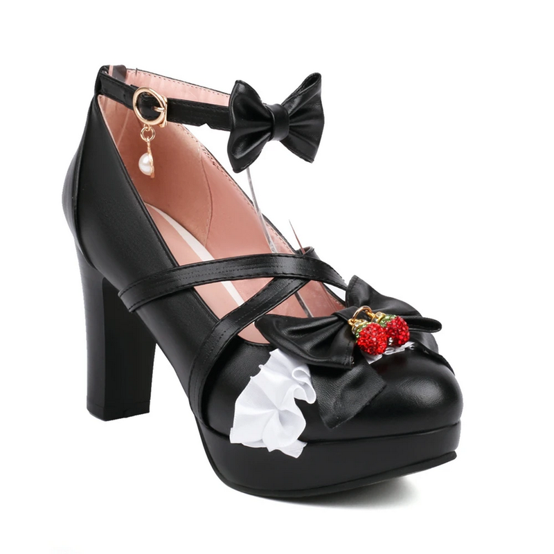 Cute Bow Lace Princess Mary Jane Lolita Shoes