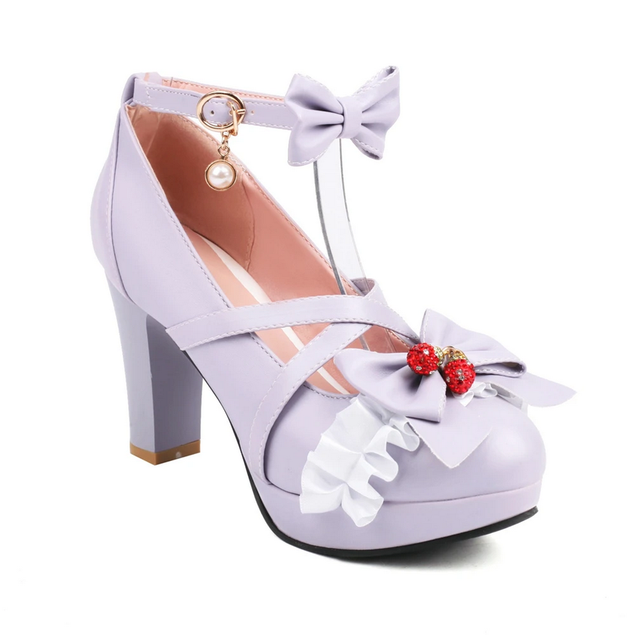 Cute Bow Lace Princess Mary Jane Lolita Shoes