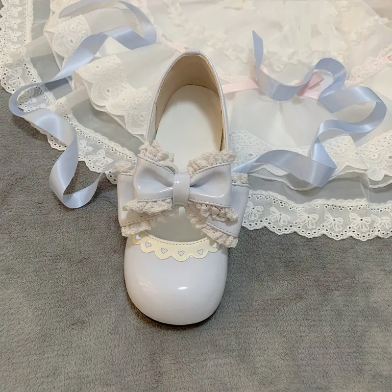 Japanese Sweet Style Cosplay Ruffled Bow Lolita Shoes