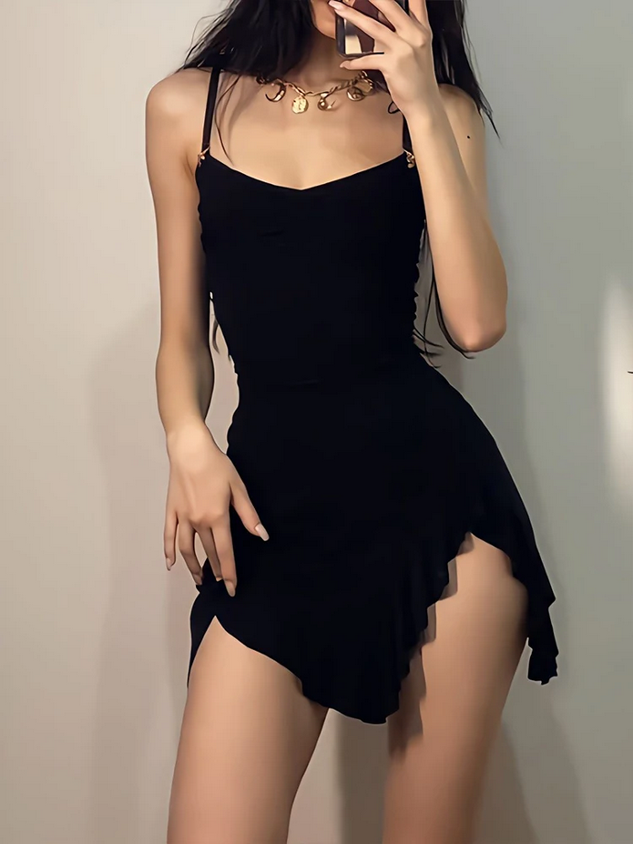 Black Sleeveless Gothic Y2k Dress