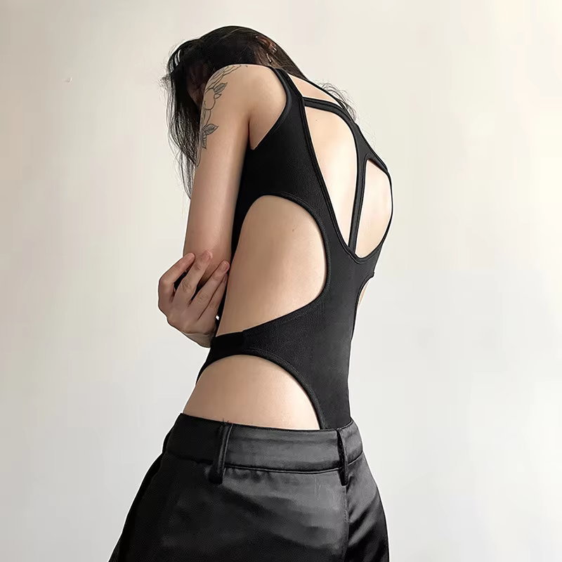 Grunge Gothic Hollow Out Sexy Bodysuits