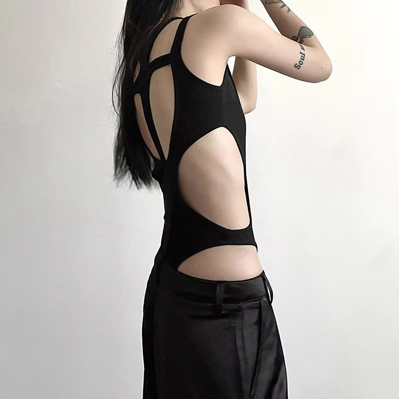 Grunge Gothic Hollow Out Sexy Bodysuits