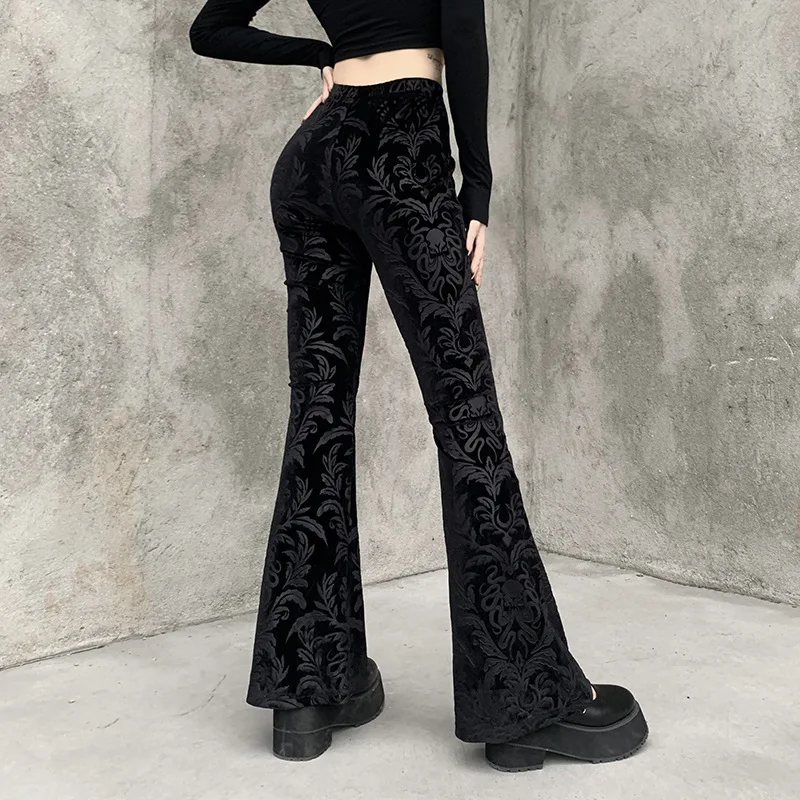 Black Vintage Velvet Gothic Pants