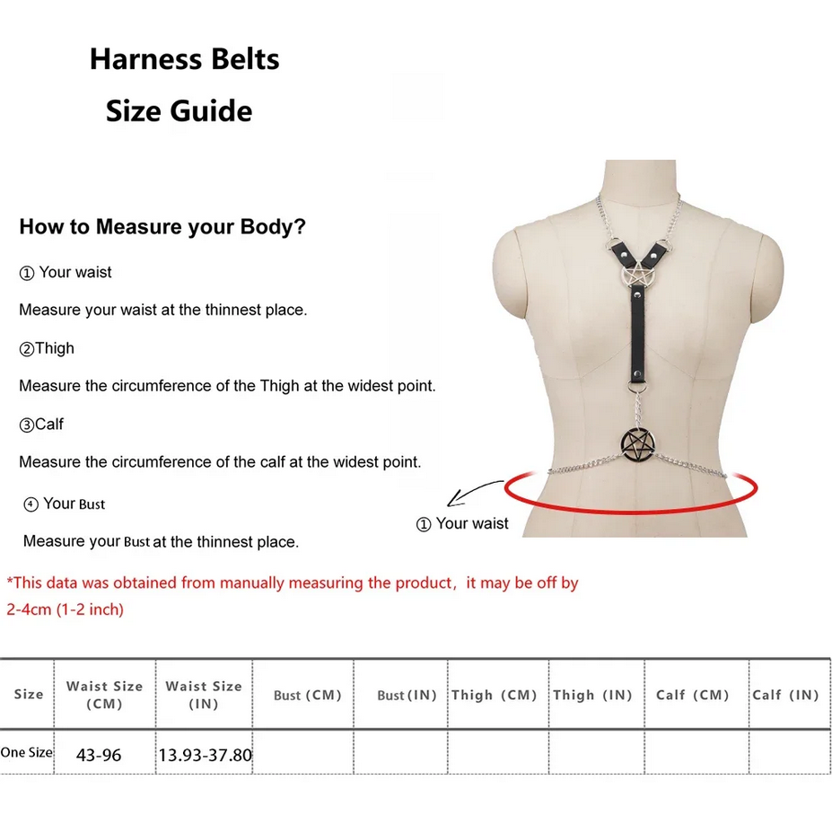 Sexy Pentagram Body Chain Waist Belt With Chains Festival Fashion