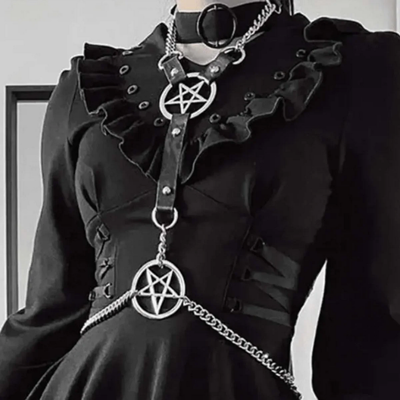 Sexy Pentagram Body Chain Waist Belt With Chains Festival Fashion