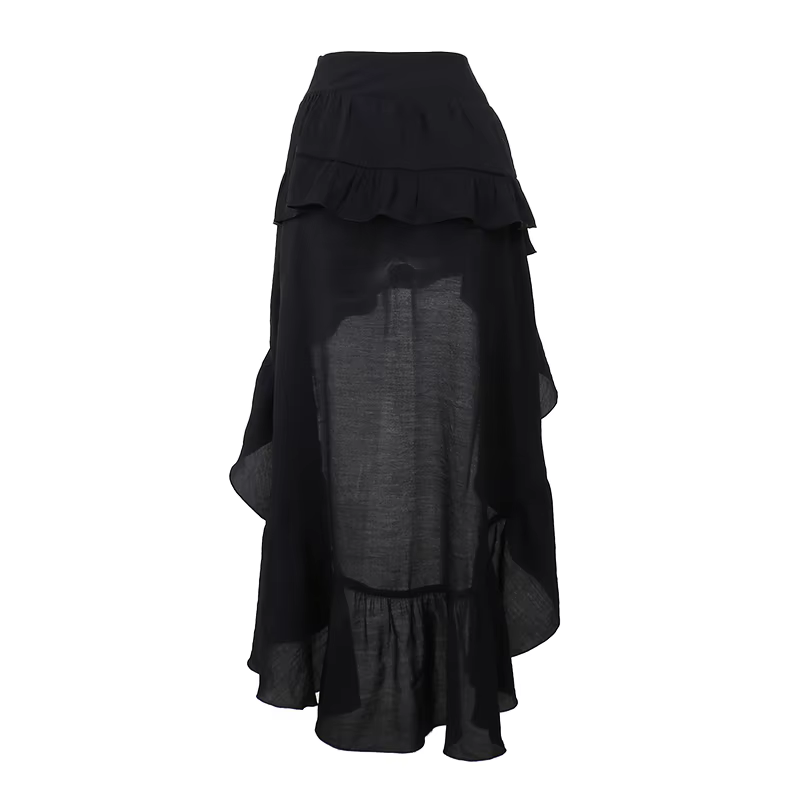 Women&#39;s Gothic Black Asymmetric  Design Skirt
