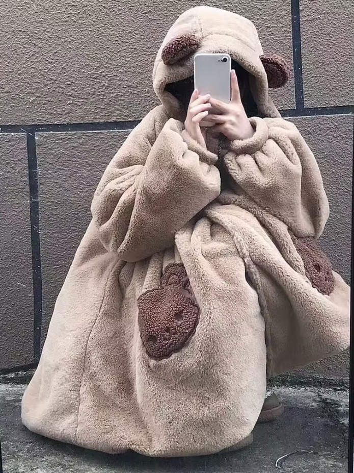 Cozy Kawaii Hooded Teddy Bear Coat