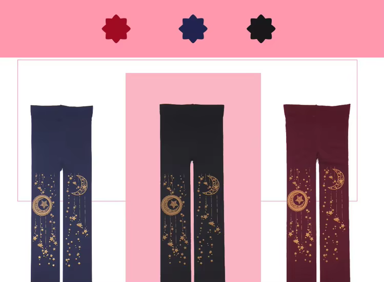 Kawaii Stars and Moon Mori Girl Tights Stockings