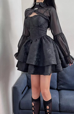 Black Gothic Lolita Vintage Dress