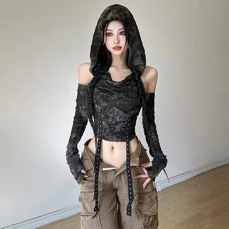 Gothic Punk Women&#39;s Hooded Top
