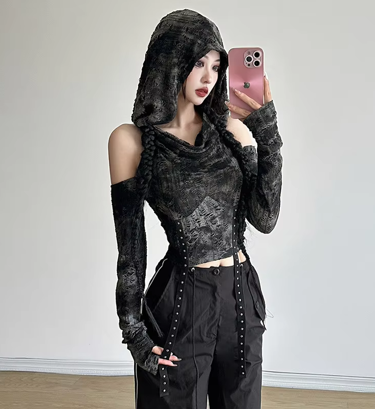 Gothic Punk Women&#39;s Hooded Top