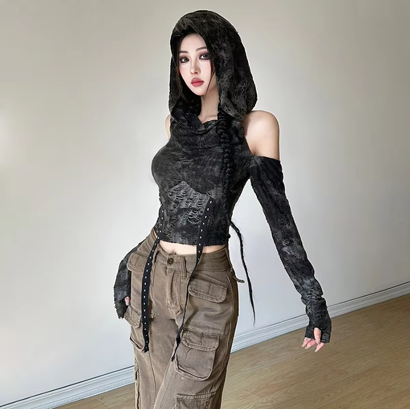 Gothic Punk Women&#39;s Hooded Top