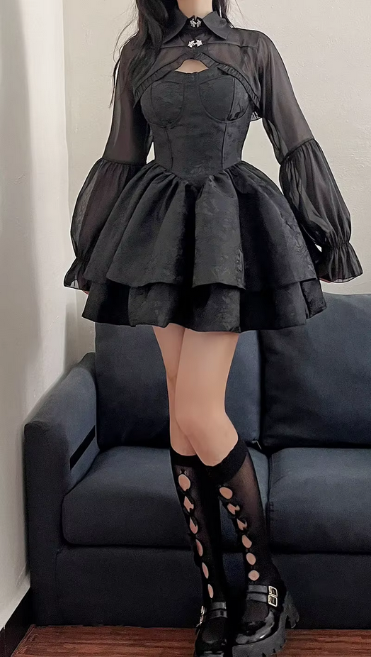 Black Gothic Lolita Vintage Dress