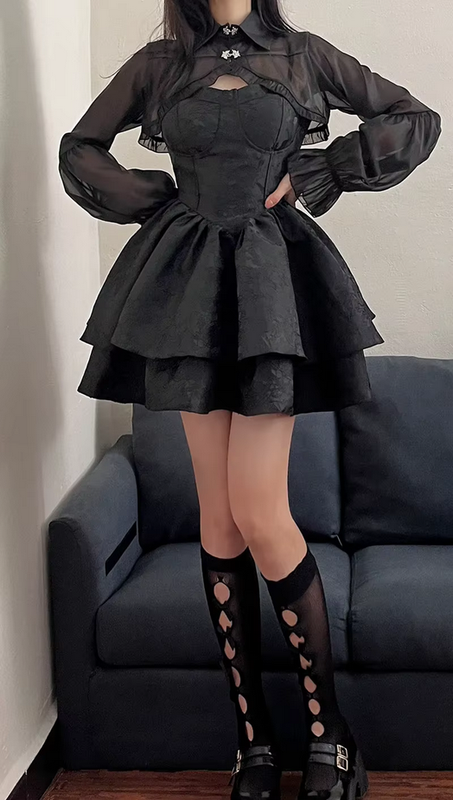 Black Gothic Lolita Vintage Dress