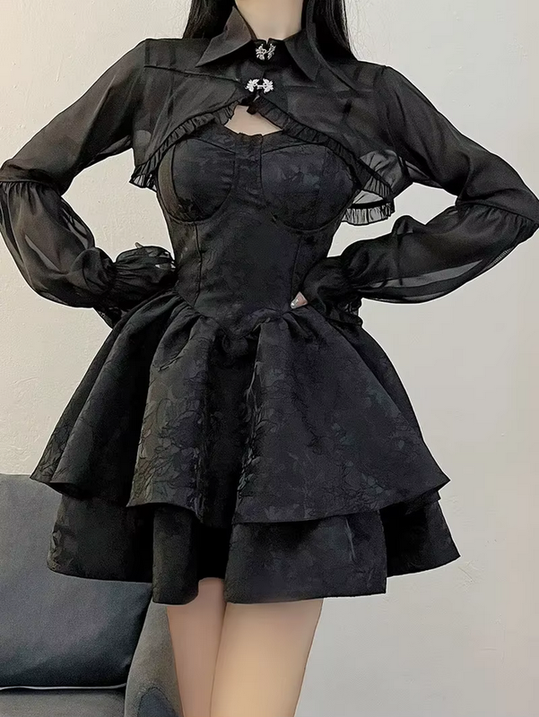 Black Gothic Lolita Vintage Dress