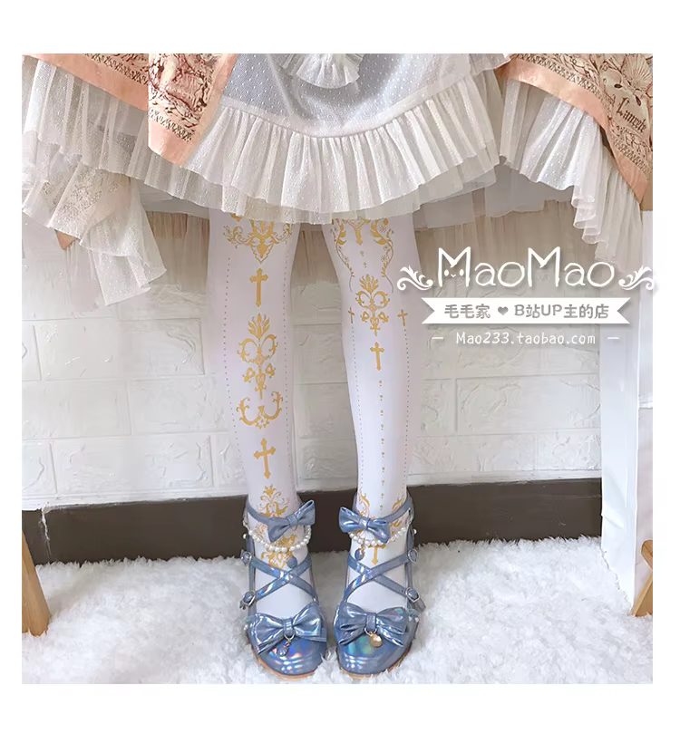 Intricate Pattern Gothic Lolita Stockings Pantyhose