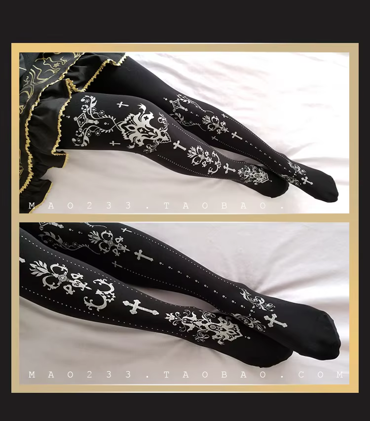 Intricate Pattern Gothic Lolita Stockings Pantyhose