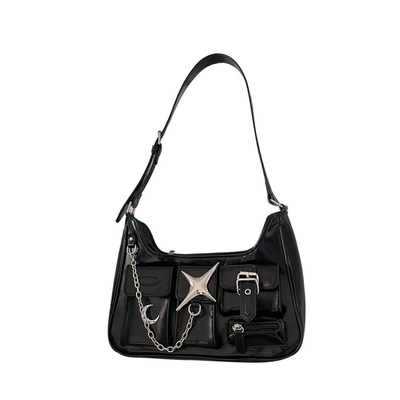 Black Y2k Aesthetic Punk Star Shoulder Bags