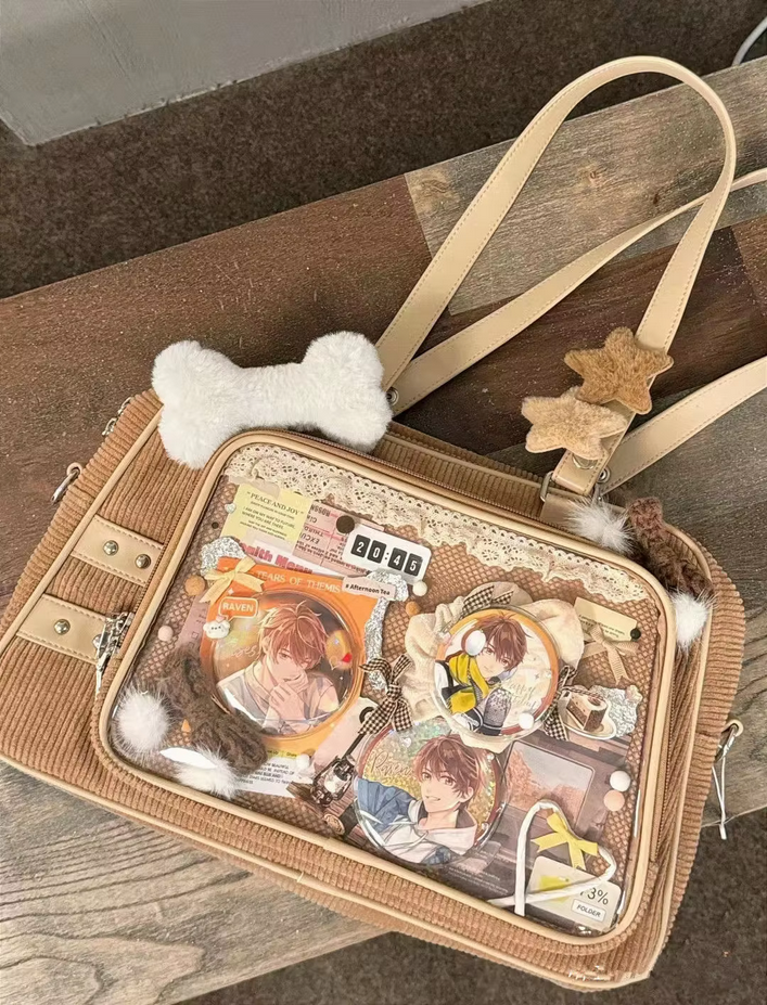 Japanese Style Vintage Fashion Lolita Jk Corduroy Handbag