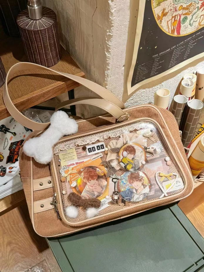 Japanese Style Vintage Fashion Lolita Jk Corduroy Handbag