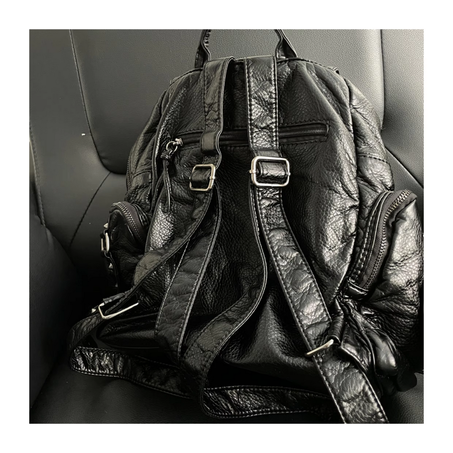 PU Leather Gothic Vintage Butterfly  Black Women&#39;s Backpack