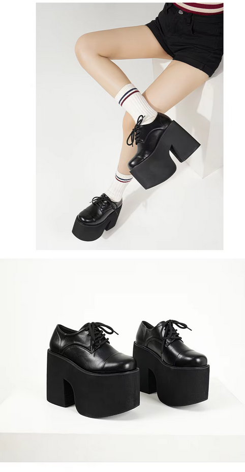 Gothic Punk Black 13cm Platform Shoes