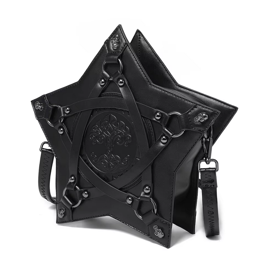Gothic Skull Embossed Black Backpack