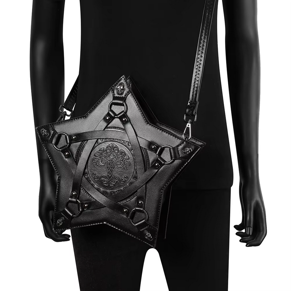 Gothic Skull Embossed Black Backpack
