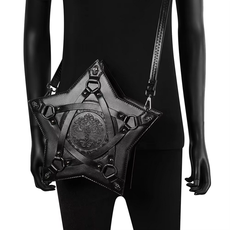 Gothic Skull Embossed Black Backpack