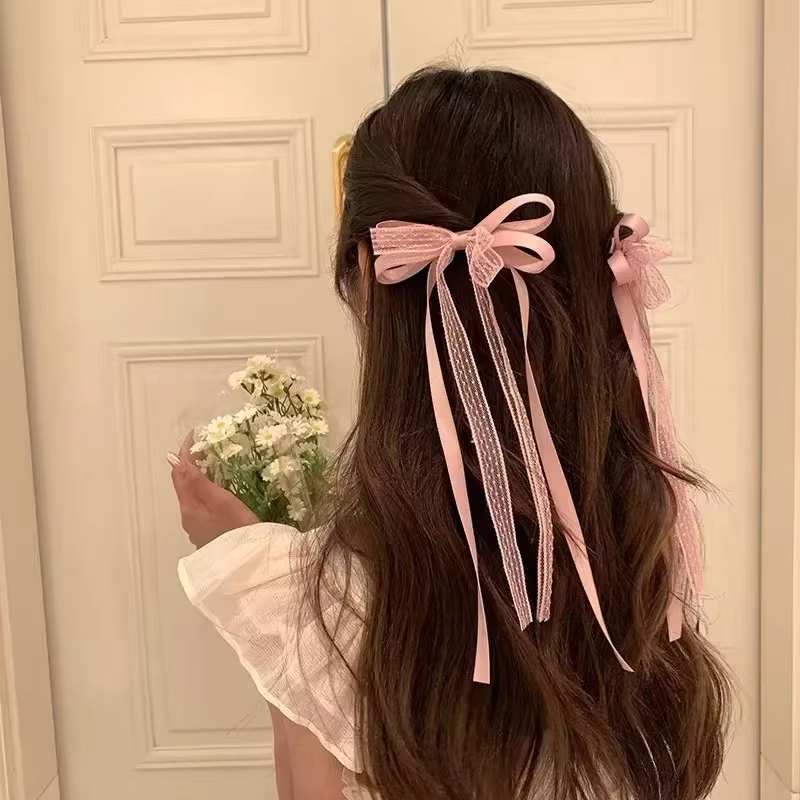 Korean Cute 2pcs Lace Fabric Hair Clips