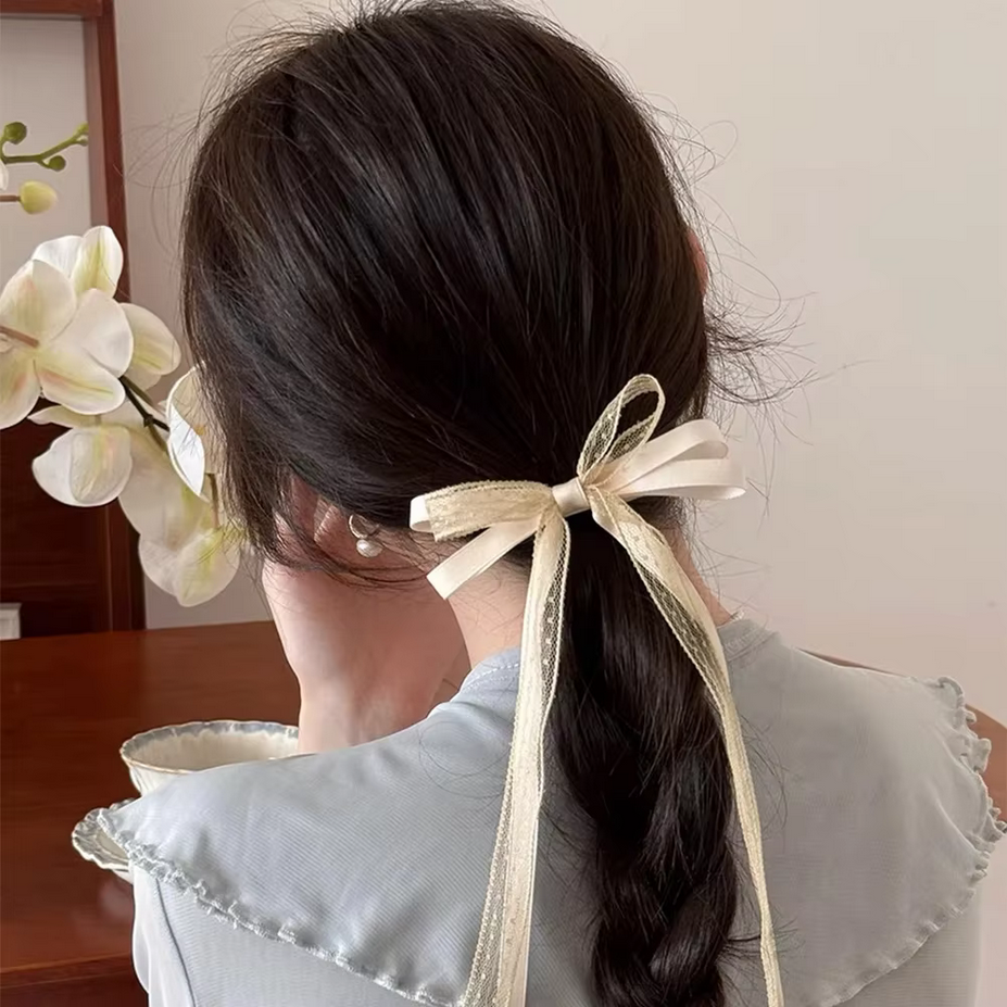 Korean Cute 2pcs Lace Fabric Hair Clips