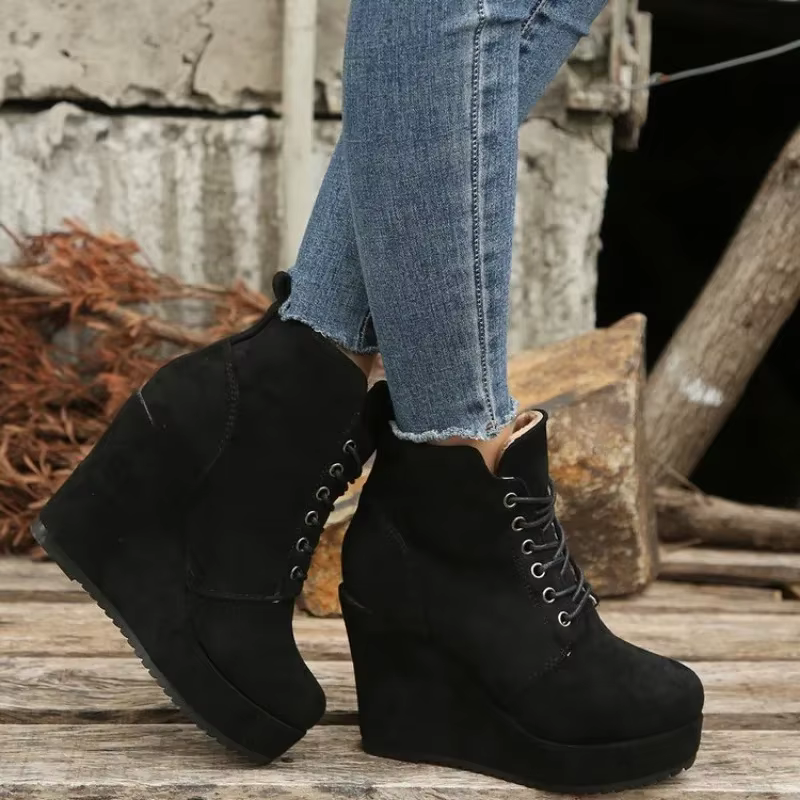 Lace-up Platform Ankle Boots