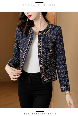 French Vintage Style Tweed Coat