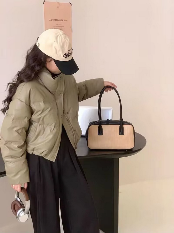 Stylish Casual  PU Puffy Winter Coat