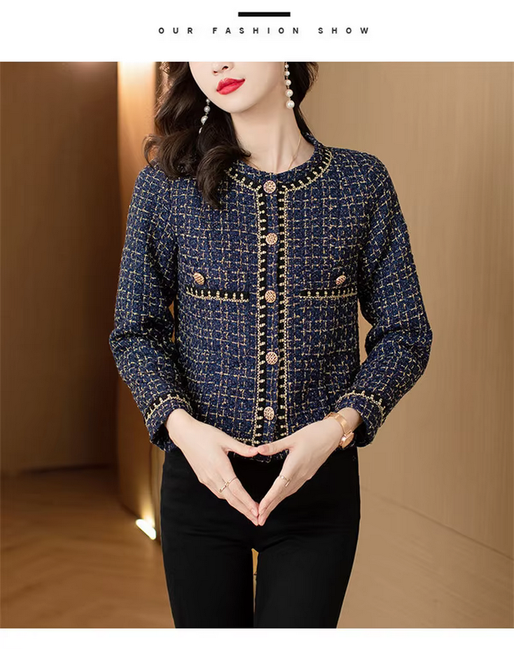 French Vintage Style Tweed Coat