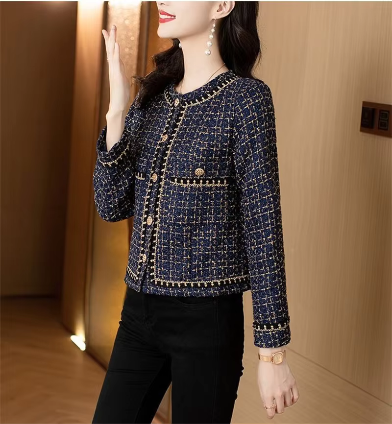 French Vintage Style Tweed Coat
