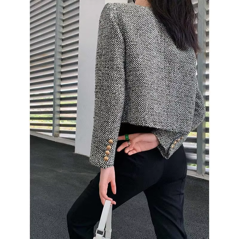 Casual Tweed Women&#39;s Woolen Coat