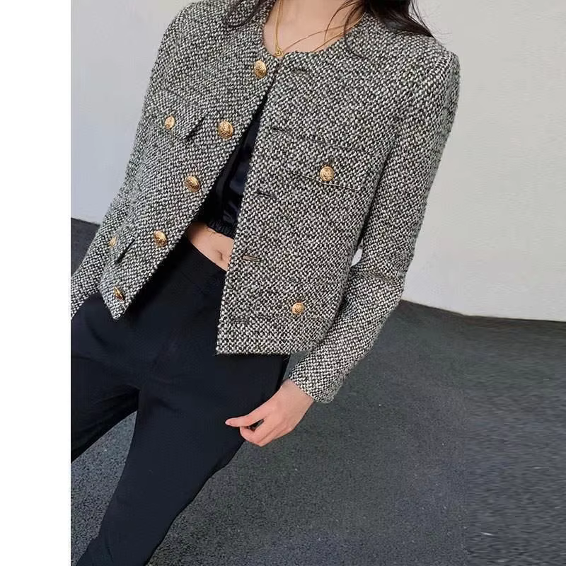 Casual Tweed Women&#39;s Woolen Coat